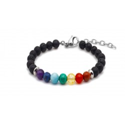 Le bracelet  7 CHAKRAS "PIERRE DE LAVE"