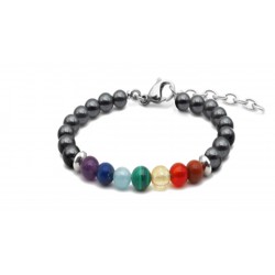 Le bracelet  7 CHAKRAS "HÉMATITE" 