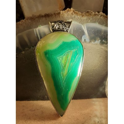 Pendentif agate verte 