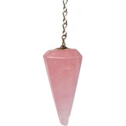 Pendule à Facettes en Quartz Rose