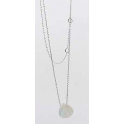 Collier Briolette facettée Pierre de Lune 13 mm - Argent 925