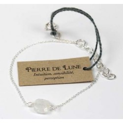 Bracelet coussin de Pierre de Lune 7 mm - Argent 925