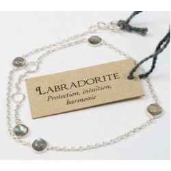 Bracelet pierres Labradorite 4 mm - Argent 925