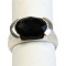 Bague argent Onyx noir facetté - Taille 53