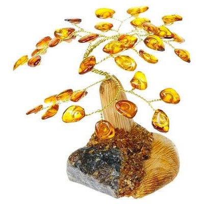 Arbre du Bonheur Ambre cognac mixé 7 cm