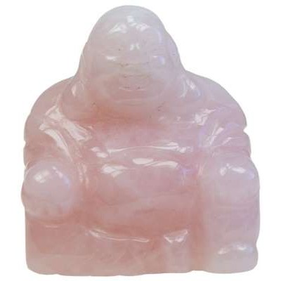 Bouddha Rieur Assis 4 cm - Quartz rose Bouddha Rieur Assis 4 cm - Quartz rose
