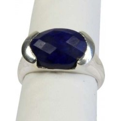Bague argent Lapis Lazuli facetté - Taille 53