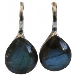 Boucles d'oreilles Labradorite Argent 925 Bombées