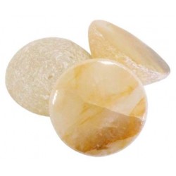 Galet Quartz Jaune 1 Face Polie