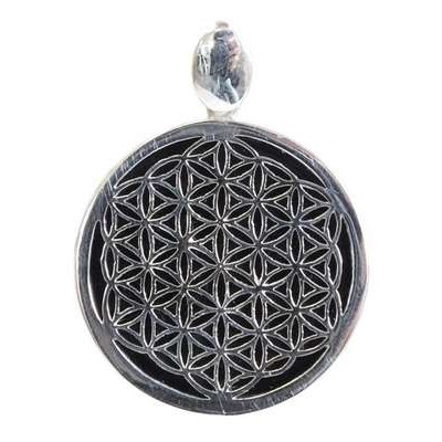 Pendentif Onyx noir Argent 925 Fleur de vie Pendentif Onyx noir Argent 925 Fleur de vie