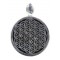 Pendentif Onyx noir Argent 925 Fleur de vie