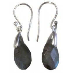 Boucles d'oreilles Labradorite Argent 925 Facettées