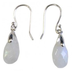 Boucles d'oreilles Pierre de Lune Argent 925 Facettées