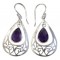 Boucles d'oreilles Améthyste Argent 925 brossé