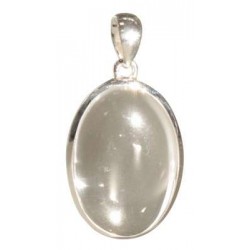 Pendentif Cristal de Roche Forme ovale Pierre sertie