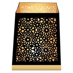 Photophore Carré Base Bois - 13 x 16 cm