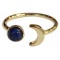 Bague Sodalite Perle 6 mm et Lune Métal doré Ajustable