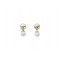 Boucles d'oreilles Howlite blanche Boules Réversibles Métal Doré