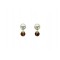 Boucles d'oreilles Oeil de Tigre Boules Réversibles Métal Doré