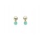 Boucles d'oreilles Amazonite Boules Réversibles Métal Doré