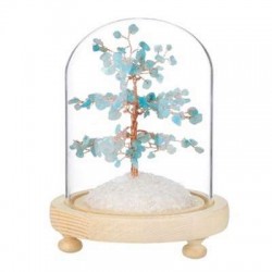 Arbre du Bonheur sous cloche Amazonite