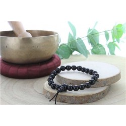 Bracelet Mala - Obsidienne noire