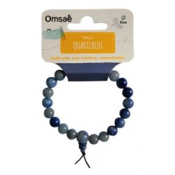 Bracelet Mala en Quartz Bleu