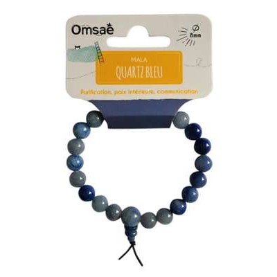 Bracelet Mala en Quartz Bleu