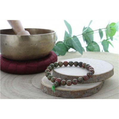 Bracelet Mala en Unakite