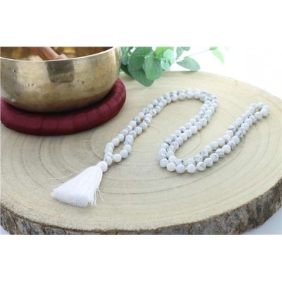 Mala en Howlite Blanche 108 perles Mala en Howlite Blanche 108 perles