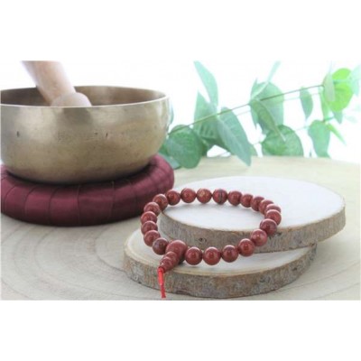 Bracelet Mala en Jaspe Rouge