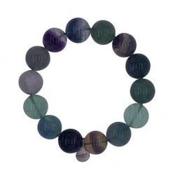 Bracelet Fluorite Perles rondes 14 mm
