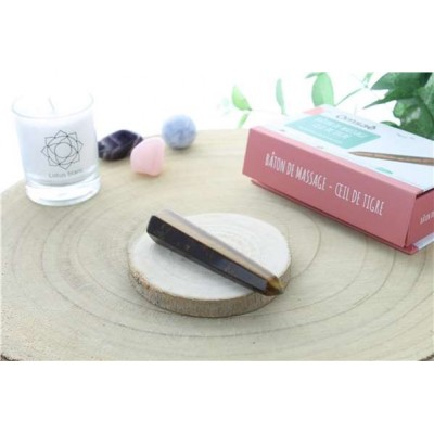 Bâton de Massage Facetté en Oeil de Tigre