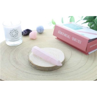 Bâton de Massage Facetté en Quartz Rose