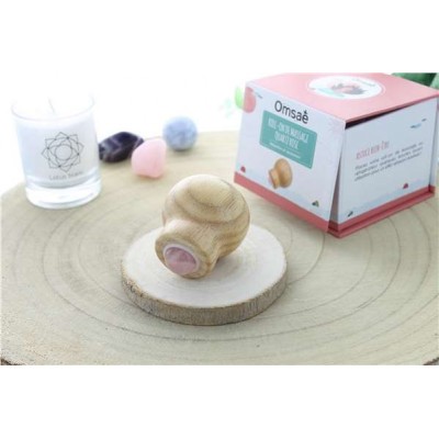 Roll-on de Massage en Quartz Rose et Bois