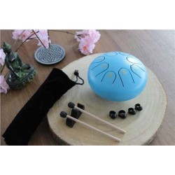 Mini Tongue Drum Bleu Diamètre 15 cm