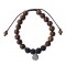 Bracelet Pierre de Lave Bois de Rose Perles rondes 8 mm Mandala