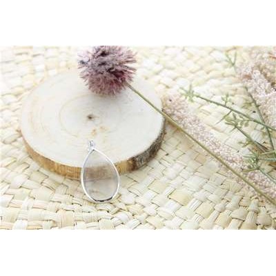 Pendentif Cristal de Roche Argent 925 Forme goutte Grand modèle