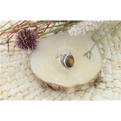 Bague Oeil de Tigre Argent 925 Manika T52