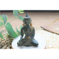 Statuette Bouddha Varada Mudra en Laiton Vert antique 7,5 cm