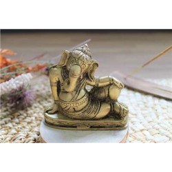 Statuette Ganesh allongé en Laiton doré mat 8 cm