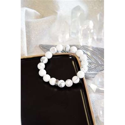 Bracelet Magnésite Perles rondes 10 mm Bracelet Magnésite Perles rondes 10 mm
