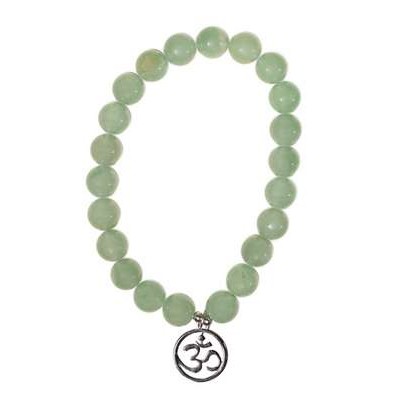 Bracelet Aventurine verte perles rondes 8 mm et breloque Om Bracelet Aventurine verte perles rondes 8 mm et breloque Om