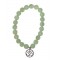 Bracelet Aventurine verte perles rondes 8 mm et breloque Om