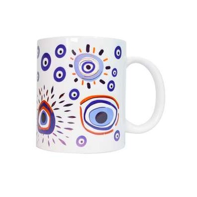 Tasse en céramique Oeil de Nazar Blanche Tasse en céramique Oeil de Nazar Blanche