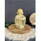 Porte-bougie Moine en Lotus 12,5 cm - Résine - Doré