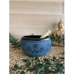 Bol Chantant Aluminium Noir Om env 14 cm