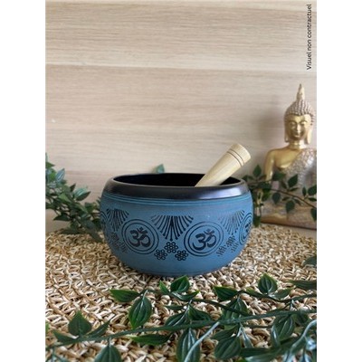 Bol Chantant Aluminium Noir Om env 14 cm