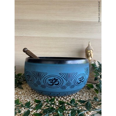 Bol Chantant Aluminium Noir Om env 25 cm