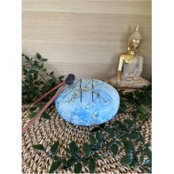Tongue Drum Bleu et Doré 17 cm